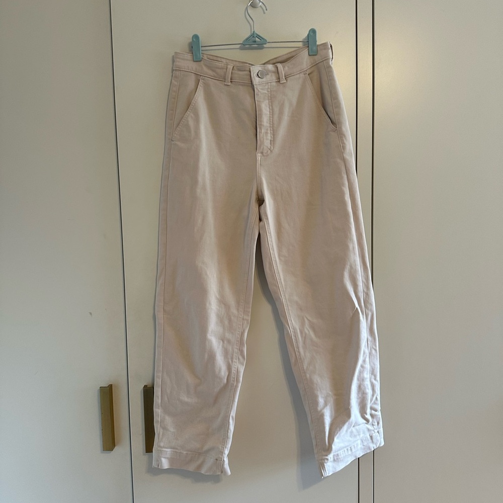Everlane Cream Straight Leg  Crop Women's Pants